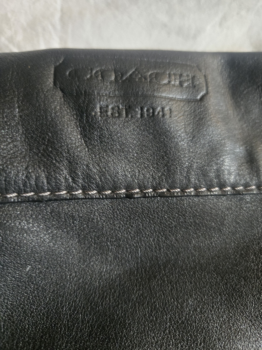 Coach Black Leather Clutch with Imbossed Logo